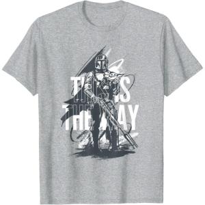 image:imageStar Wars The Mandalorian and Grogu This Is The Way Grunge TShirtHeather Grey