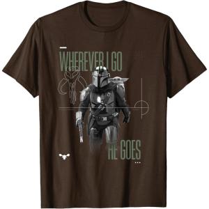 image:imageStar Wars The Mandalorian and Grogu Wherever I Go He Goes TShirtBrown