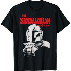 image:imageThe Mandalorian And Grogu Black amp White Duo Portrait TShirtBlack