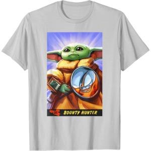 image:imageThe Mandalorian And Grogu Bounty Hunter Grogu With Beskar TShirtSilver Grey