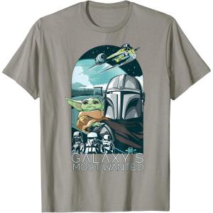 image:imageThe Mandalorian And Grogu Galaxys Most Wanted Portrait TShirtSlate Grey