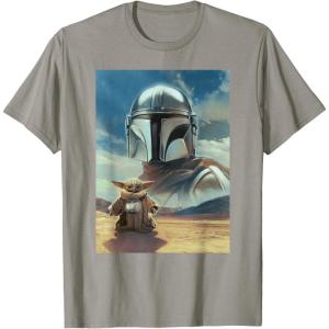 image:imageThe Mandalorian And Grogu Mando amp The Child Armored Poster TShirtSlate Grey