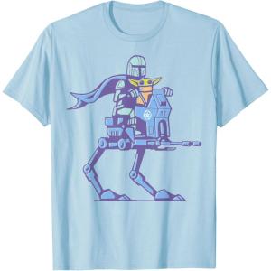 image:imageThe Mandalorian And Grogu Mando amp The Child On ATRT Walker TShirtBaby Blue