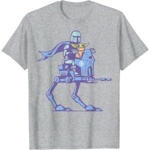 image:imageThe Mandalorian And Grogu Mando amp The Child On ATRT Walker TShirtHeather Grey