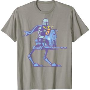 image:imageThe Mandalorian And Grogu Mando amp The Child On ATRT Walker TShirtSlate Grey