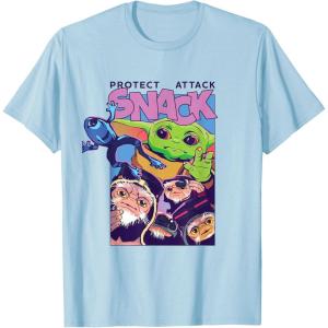 image:imageThe Mandalorian And Grogu Protect Attack Snack The Child TShirtBaby Blue