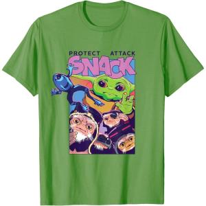 image:imageThe Mandalorian And Grogu Protect Attack Snack The Child TShirtGrass Green