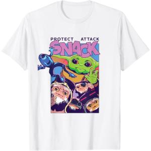 image:imageThe Mandalorian And Grogu Protect Attack Snack The Child TShirtWhite