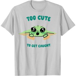 image:imageThe Mandalorian And Grogu The Child Too Cute To Get Caught TShirtSilver Grey