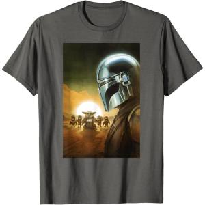 image:imageThe Mandalorian And Grogu The Child amp Mando Side Portrait TShirtAsphalt Grey