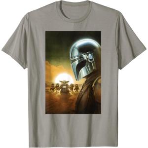 image:imageThe Mandalorian And Grogu The Child amp Mando Side Portrait TShirtSlate Grey