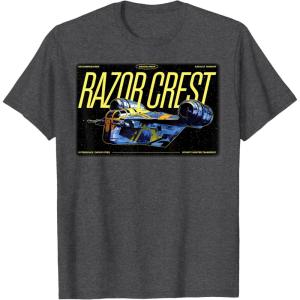 image:imageThe Mandalorian And Grogu The Razor Crest Assault Gunship TShirtDark Heather Grey