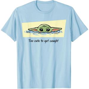 image:imageThe Mandalorian And Grogu Too Cute To Get Caught Drawn Grogu TShirtBaby Blue