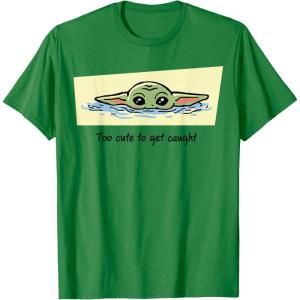image:imageThe Mandalorian And Grogu Too Cute To Get Caught Drawn Grogu TShirtKelly Green