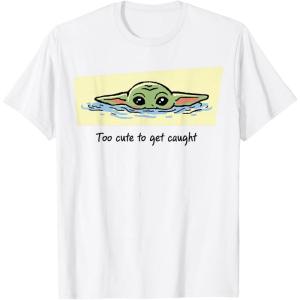 image:imageThe Mandalorian And Grogu Too Cute To Get Caught Drawn Grogu TShirtWhite
