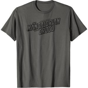 image:imageThe Mandalorian and Grogu  Black Movie Logo TShirtAsphalt Grey