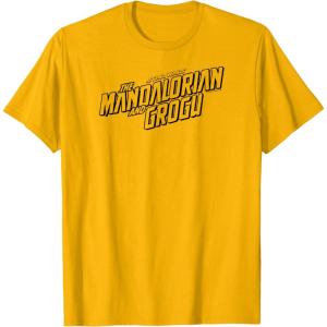 image:imageThe Mandalorian and Grogu  Black Movie Logo TShirtGolden Yellow