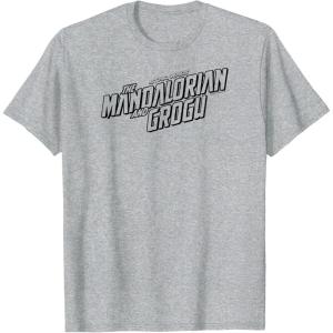 image:imageThe Mandalorian and Grogu  Black Movie Logo TShirtHeather Grey