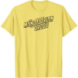 image:imageThe Mandalorian and Grogu  Black Movie Logo TShirtLemon Yellow