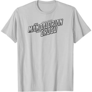 image:imageThe Mandalorian and Grogu  Black Movie Logo TShirtSilver Grey