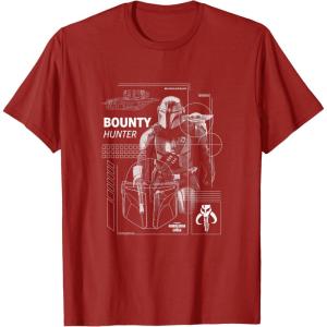 image:imageThe Mandalorian and Grogu  Bounty Hunter  Dark Digital TShirtCranberry Red