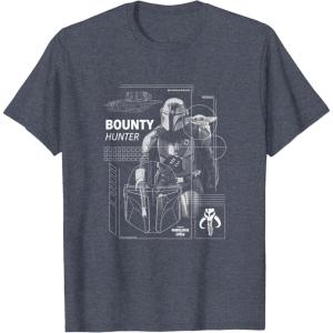 image:imageThe Mandalorian and Grogu  Bounty Hunter  Dark Digital TShirtHeather Blue