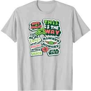 image:imageThe Mandalorian and Grogu  Grogu Snack Stickers TShirtSilver Grey