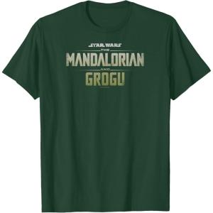 image:imageThe Mandalorian and Grogu  Tonal Washed Logo TShirtDark Green
