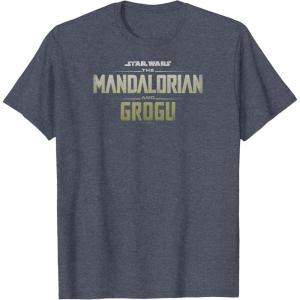 image:imageThe Mandalorian and Grogu  Tonal Washed Logo TShirtHeather Blue