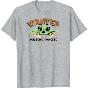 image:imageThe Mandalorian and Grogu  Wanted for Being Too Cute TShirtHeather Grey