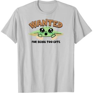 image:imageThe Mandalorian and Grogu  Wanted for Being Too Cute TShirtSilver Grey