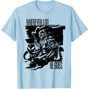 image:imageThe Mandalorian and Grogu  Wherever I Go He Goes TShirtBaby Blue