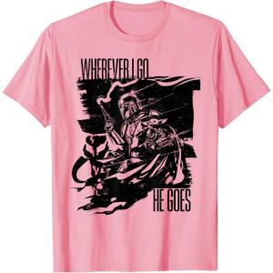image:imageThe Mandalorian and Grogu  Wherever I Go He Goes TShirtPink
