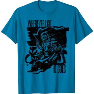 image:imageThe Mandalorian and Grogu  Wherever I Go He Goes TShirtSapphire Blue