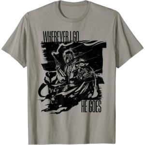 image:imageThe Mandalorian and Grogu  Wherever I Go He Goes TShirtSlate Grey