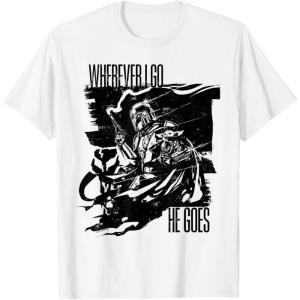 image:imageThe Mandalorian and Grogu  Wherever I Go He Goes TShirtWhite