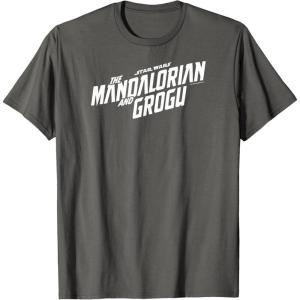 image:imageThe Mandalorian and Grogu  White Movie Logo TShirtAsphalt Grey