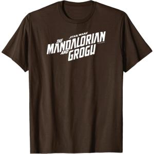 image:imageThe Mandalorian and Grogu  White Movie Logo TShirtBrown