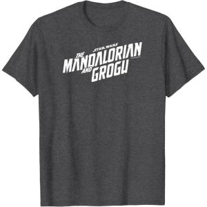 image:imageThe Mandalorian and Grogu  White Movie Logo TShirtDark Heather Grey