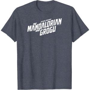 image:imageThe Mandalorian and Grogu  White Movie Logo TShirtHeather Blue