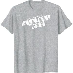 image:imageThe Mandalorian and Grogu  White Movie Logo TShirtHeather Grey