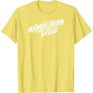 image:imageThe Mandalorian and Grogu  White Movie Logo TShirtLemon Yellow