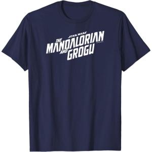 image:imageThe Mandalorian and Grogu  White Movie Logo TShirtNavy Blue