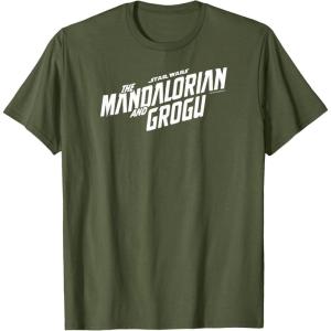 image:imageThe Mandalorian and Grogu  White Movie Logo TShirtOlive Green