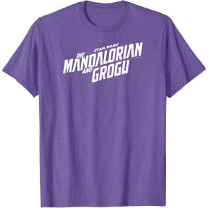 image:imageThe Mandalorian and Grogu  White Movie Logo TShirtPurple Heather