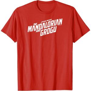 image:imageThe Mandalorian and Grogu  White Movie Logo TShirtRed