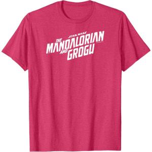 image:imageThe Mandalorian and Grogu  White Movie Logo TShirtRed Heather