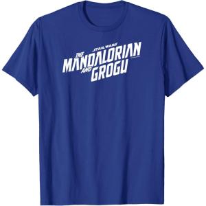 image:imageThe Mandalorian and Grogu  White Movie Logo TShirtRoyal Blue