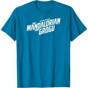 image:imageThe Mandalorian and Grogu  White Movie Logo TShirtSapphire Blue