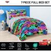 image:imageJay Franco Kids Comforter Set Includes Sheets and Pillow Covers  Soft and Cozy Bed Set for Stylish Room Decor Official Licensed Bedding Blue  The Mandalorian 7 Piece QueenBlack  Cars